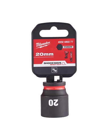 Chei tubulare de impact SHOCKWAVE IMPACT DUTY - Milwaukee - 20 mm 3/8 inch impact socket STD - 1 buc - cod 4932480277