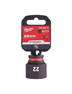 Chei tubulare de impact SHOCKWAVE IMPACT DUTY - Milwaukee - 22 mm 3/8 inch impact socket STD - 1 buc - cod 4932480279 2