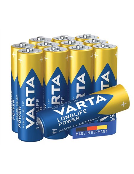 Baterii alcaline Varta Longlife Power AA (LR6) - pachet blister 12 buc