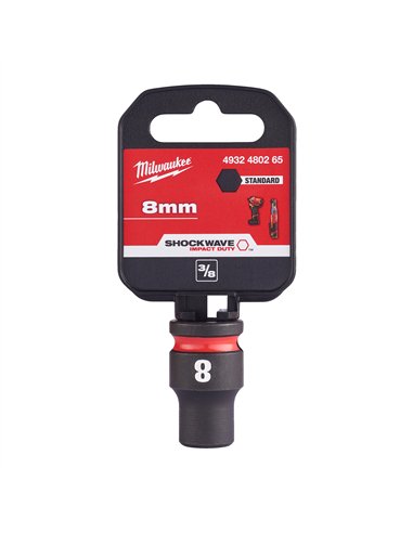 Chei tubulare de impact SHOCKWAVE IMPACT DUTY - Milwaukee - 8 mm 3/8 inch impact socket STD - 1 buc - cod 4932480265