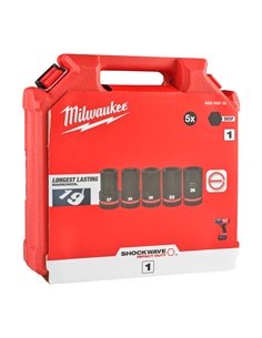 Chei tubulare 1 inch - Milwaukee - 1 inch Socket Set Deep - 5 buc - cod 4932498752 2