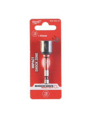 Chei magnetice tubulare GEN II SHOCKWAVE - Milwaukee - Nut Driver Mag ShW HEX12 x 65 mm - 1 buc - cod 4932492442