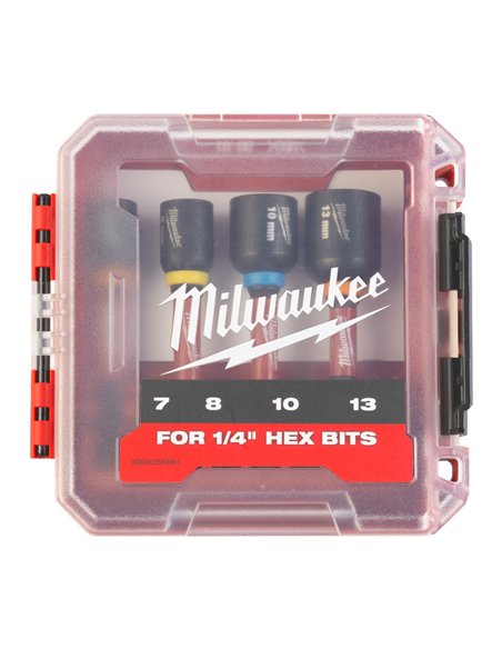 Chei magnetice tubulare GEN II SHOCKWAVE - Milwaukee - Mag ShW Impact Duty Nut Driver Set - 4 buc - cod 4932492445