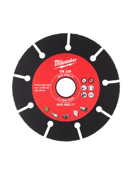 Panze abrazive din carbura 76 mm - Milwaukee - CB 125 mm - 1 buc - cod 4932492377