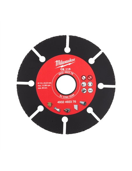 Panze abrazive din carbura 76 mm - Milwaukee - CB 115 mm - 1 buc - cod 4932492376