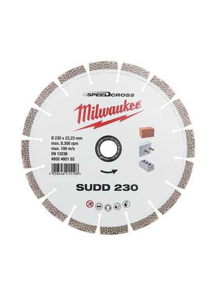 Disc diamantat Speedcross SUDD Milwaukee - 230 mm - 1 buc - cod 4932492152