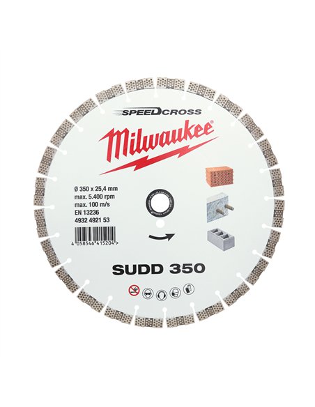 Disc diamantat Speedcross SUDD Milwaukee - 350 mm - 1 buc - cod 4932492153
