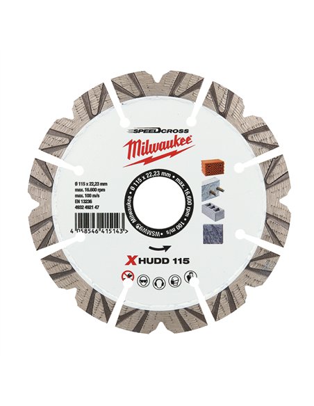 Disc diamantat Premium Speedcross XHUDD Milwaukee - 115 mm - 1 buc - cod 4932492147