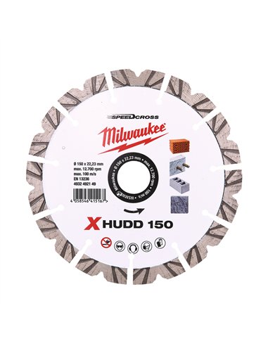 Disc diamantat Premium Speedcross XHUDD Milwaukee - 150 mm - 1 buc - cod 4932492149