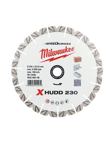 Disc diamantat Premium Speedcross XHUDD Milwaukee - 230 mm - 1 buc - cod 4932492150