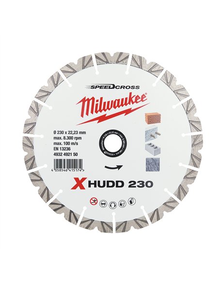 Disc diamantat Premium Speedcross XHUDD Milwaukee - 230 mm - 1 buc - cod 4932492150