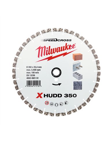 Disc diamantat Premium Speedcross XHUDD Milwaukee - 350 mm - 1 buc - cod 4932492151