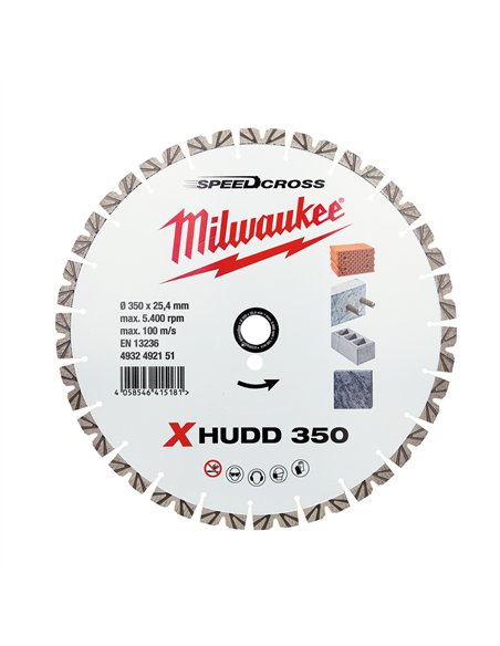 Disc diamantat Premium Speedcross XHUDD Milwaukee - 350 mm - 1 buc - cod 4932492151