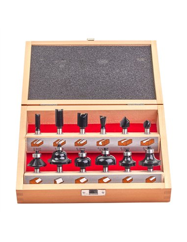Set capete pentru frezare - Milwaukee - Router bit set - 12 buc - cod 4932451668
