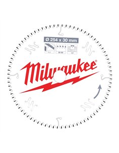 Panze pentru fierastrau taieri inclinate - Milwaukee - CSB MS Alu254 x 30 x 3,0 x 80TF neg. - cod 4932471318