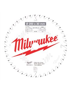Panze pentru fierastrau taieri inclinate - Milwaukee - CSB MS W 250x30x2.8x40ATB - cod 4932472015