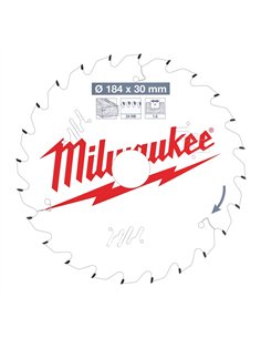 Panze pentru fierastraie circulare de mana - Milwaukee - CSB P W 184 x 30 x 1,6 x 24ATB - cod 4932471297