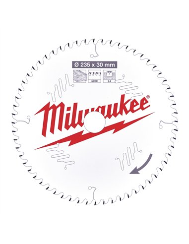 Panze pentru fierastraie circulare de mana - Milwaukee - CSB P W 235 x 30 x 2,4 x 60ATB - cod 4932471308