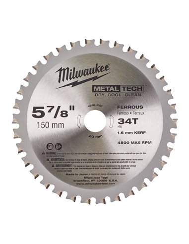 Panze fierastrau circular pentru metal - Milwaukee - F 150 x 20 x 34 - 1 buc - cod 48404080