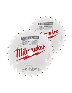 Panze pentru fierastraie circulare de mana - Milwaukee - CSB Twin Pack 165 x 20 x 40T/40T - 2 buc - cod 4932492433