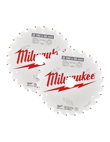 Panze pentru fierastraie circulare de mana - Milwaukee - CSB Twin Pack 190 x 24T/24T - 2 buc - cod 4932479804