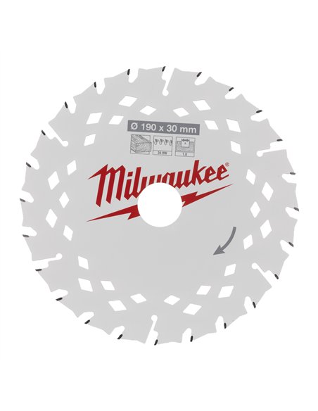 Circular Saw Blade - Wood - Milwaukee - CSB P W 190 x 30 x 1.8 x 24ATB - 1 buc - cod 4932498976
