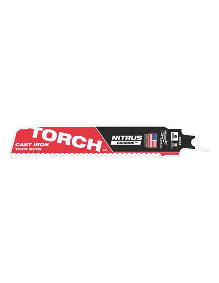 Panza de fierastrau pentru metal, Heavy Duty  - Milwaukee - TCT TORCH NITRUS 150mm x 8 Tpi - 1 buc - cod 48475261
