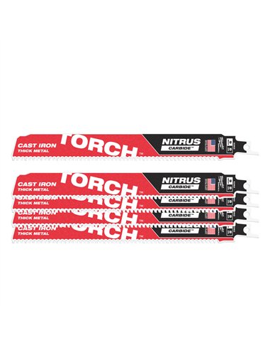 Panza de fierastrau pentru metal, Heavy Duty  - Milwaukee - TCT TORCH NITRUS 230mm x 8 Tpi - 5 buc - cod 48475562