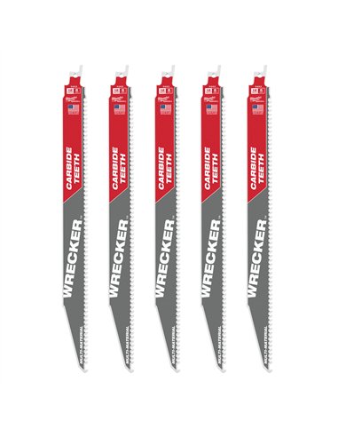 Panza de fierastrau, Multimaterial, Heavy Duty - Milwaukee - TCT WRECKER 300mm x 6 Tpi - 5 buc - cod 48475543