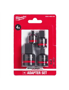 Set adaptor 1/2 inch SHOCKWAVE IMPACT DUTY - Milwaukee - Impact socket adaptor set- 4 buc - cod 4932480356 2