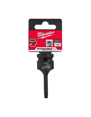 Cap tubular TX 1/2 inch - Milwaukee - TX30 1/2 inch impact bit socket - cod 4932478059