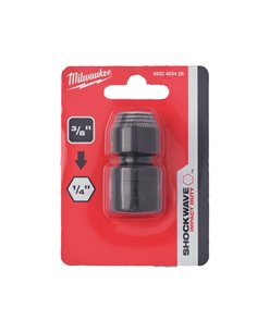 Adaptor chei Milwaukee Shockwave de la Patrat 3/8 inch la HEX 1/4 inch - 1 buc - cod 4932493426 2