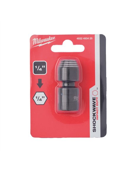 Adaptor Milwaukee SHOCKWAVE de la patrat 1/4 inch la HEX 1/4 inch - 1 buc - cod 4932493425