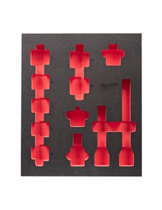 Insertie spuma 3/4 inch SHOCKWAVE IMPACT DUTY - Milwaukee - Foam + PP 417 x 355 mm 3/4 inch STD 1 - 1 buc - cod 4932493395