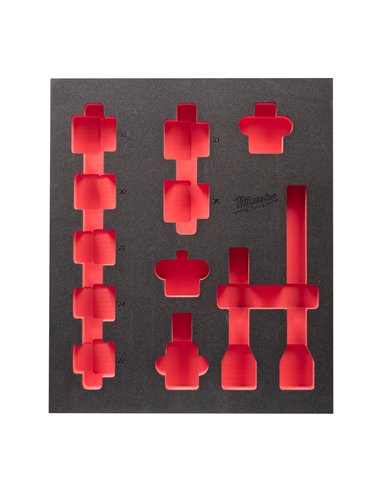 Insertie spuma 3/4 inch SHOCKWAVE IMPACT DUTY - Milwaukee - Foam + PP 417 x 355 mm 3/4 inch STD 1 - 1 buc - cod 4932493395