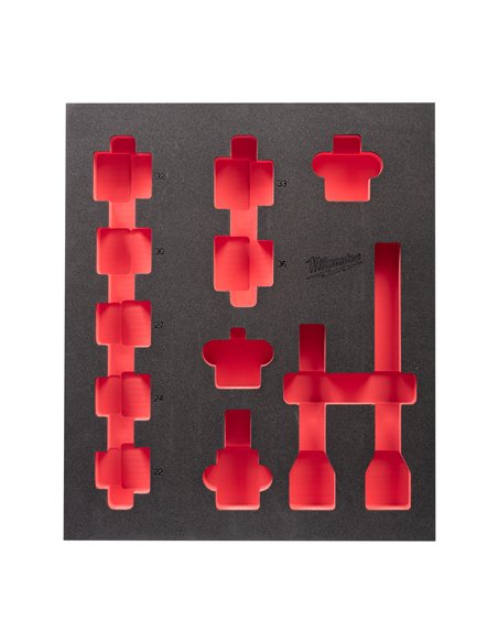 Insertie spuma 3/4 inch SHOCKWAVE IMPACT DUTY - Milwaukee - Foam + PP 417 x 355 mm 3/4 inch STD 1 - 1 buc - cod 4932493395