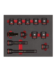 Insertie spuma 3/4 inch SHOCKWAVE IMPACT DUTY - Milwaukee - 3/4 inch Sockets STD foam set 1 (1 2 buc) - cod 4932493396