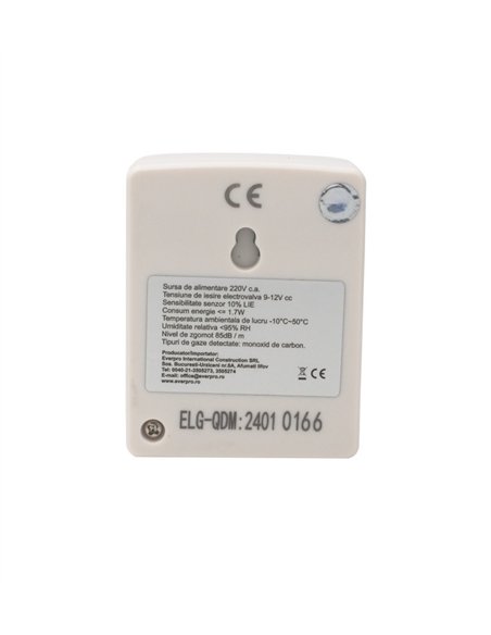 Detector de monoxid de carbon 220V/AC 9-12V/CC - Ermetiq - ELG-QDM