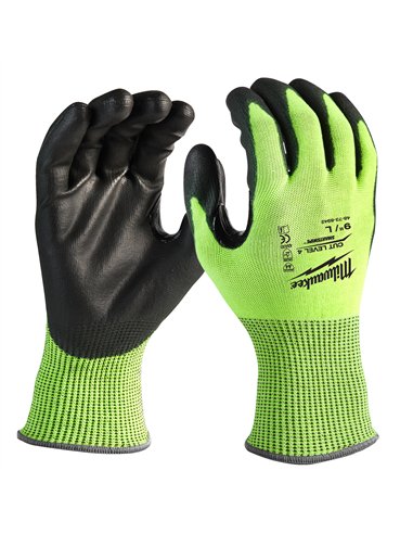 Manusi de inalta vizibilitate - nivel de taiere D - Milwaukee - Hi-Vis Cut D Gloves - 10/XL - 1 buc - cod 4932479929