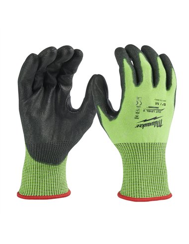 Manusi de inalta vizibilitate - nivel de taiere E - Milwaukee - Hi-Vis Cut E Gloves -8/M - 1 buc - cod 4932479932