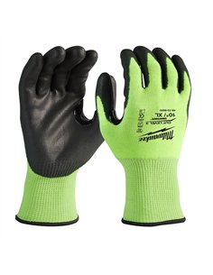 Manusi de inalta vizibilitate - nivel de taiere C - Milwaukee - Bulk Hi-Vis Cut C Gloves - 10/XL - 14 4 buc - cod 4932479022
