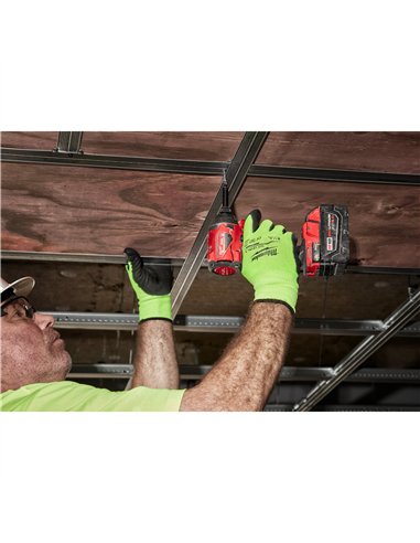 Manusi de inalta vizibilitate - nivel de taiere C - Milwaukee - Bulk Hi-Vis Cut C Gloves - 8/M - 14 4 buc - cod 4932479020