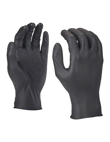 Manusi de unica folosinta - Milwaukee - Nitrile Disposable Gloves Grip - 8/M - 50 buc - cod 4932493234