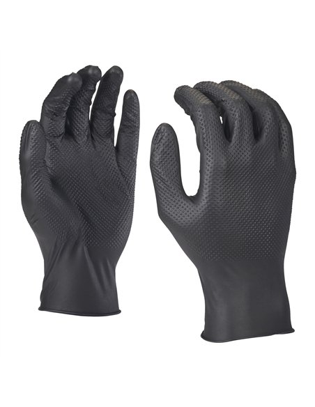 Manusi de unica folosinta - Milwaukee - Nitrile Disposable Gloves Grip - 8/M - 50 buc - cod 4932493234