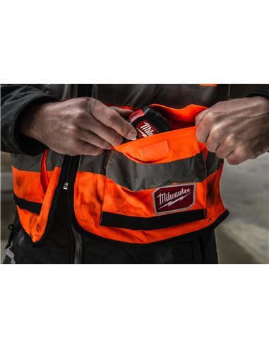 Vesta de inalta vizibilitate premium - Milwaukee - Premium High-Visibility Vest Orange - S/M - cod 4932471898
