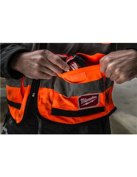 Vesta de inalta vizibilitate premium - Milwaukee - Premium High-Visibility Vest Orange - S/M - cod 4932471898