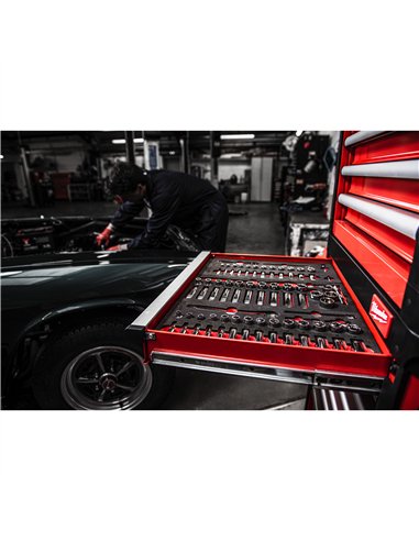 Set insertie spuma 1/2 inch antrenor cu clichet si chei tubulare - Milwaukee - 1/2 inch Ratchet and Socket Set Foam Insert - cod