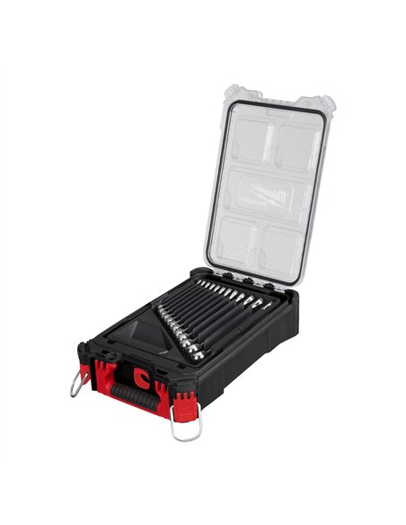 Set 15 buc. chei combinate MAX BITE in organizator compact PACKOUT - Milwaukee - 1 5 buc MAXBITE combination spanner set with Pa
