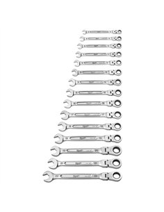 Set chei fixe MAX BITE cu clichet si cap pivotant - Milwaukee - 1 5 buc Maxbite Flex Head Spanner Set - cod 4932478558