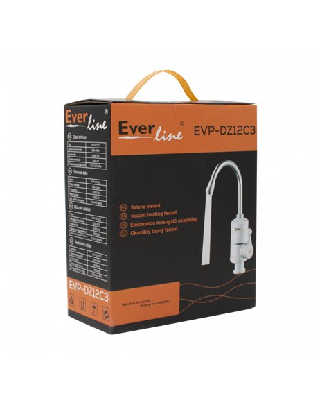 Robinet electric pentru apa calda instant, indicator LED, 3000W  - Everline - EVP-DZ12C3